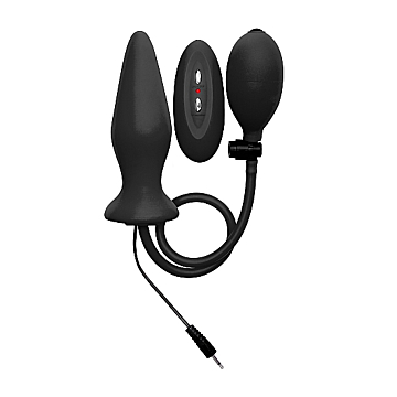 Inflatable Vibrating Silicone Plug - Black