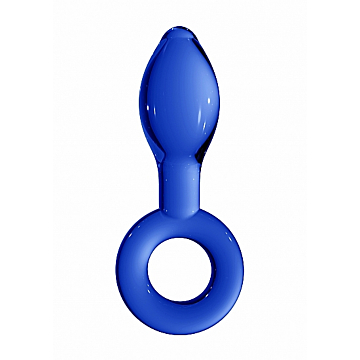 Chrystalino Anal Plug with Handblown Glass (Blue) - Shots Media