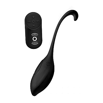 Silicone Vibrating Egg with Remote Control - Black