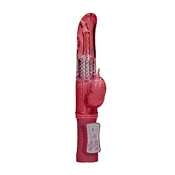 Rabbit Vibrator Rotating Dolphin (Red) - Shots Media - Waterproof - Elastic