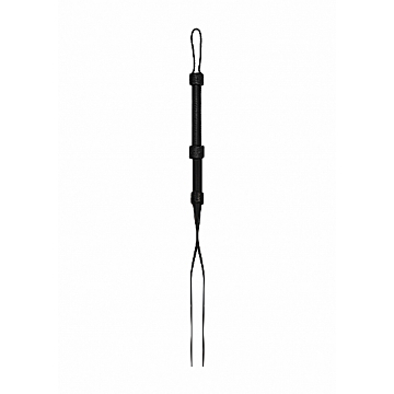 Heavy Duty Double Tailed Whip Flogger - Black