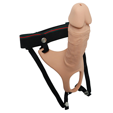 Men's Hollow Strap-on Super Hero with Cock 24.5 cm with Penis Sleeve and Testicle Ring
