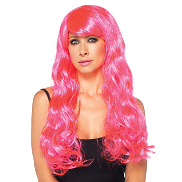 Neon Star Long Wavy Wig - Pink