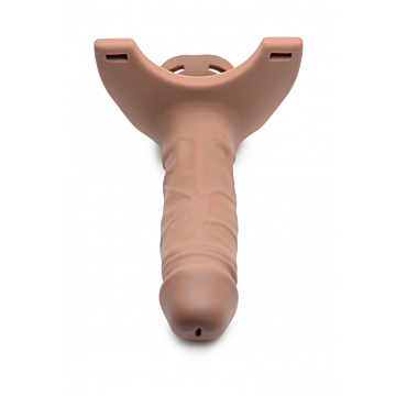 SM Hollow Silicone Dildo Strap-On - Flesh - Size Matters