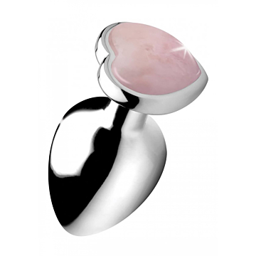 Gemstones Rose Quartz Heart Large Anal Plug