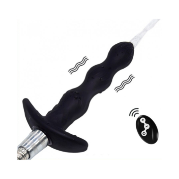 Auto-Spray Vibrating Enema Butt Plug - 14.5 x 3cm