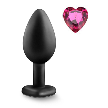 Brighty Small Silicone Butt Plug - Black/Pink - Anal Play with Jewelry