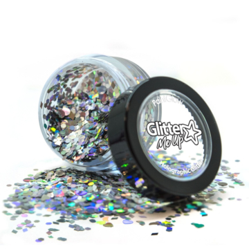 Sparkling Silver Holographic Shapes