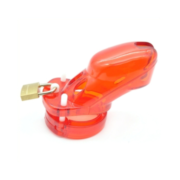 Chastity cage locky 8 x 3.3 cm Red