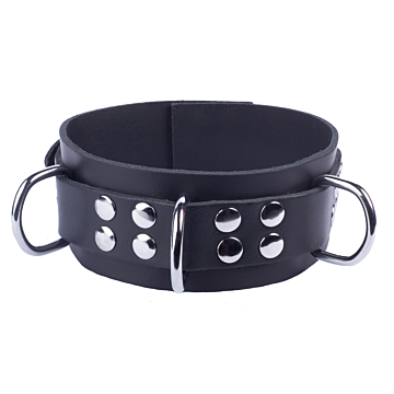 Ultra Black Leather Collar