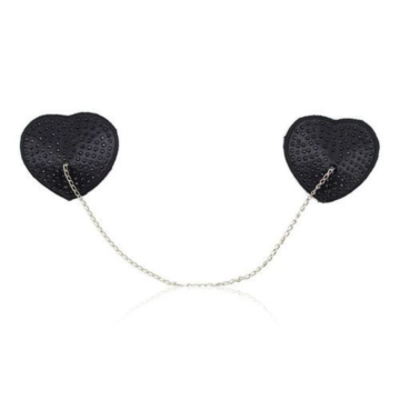 Toyz4lovers Heart Chain Nipples: Black Tassels