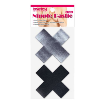 X Nipple Covers (2pcs) - Lovetoy - Black and Silver