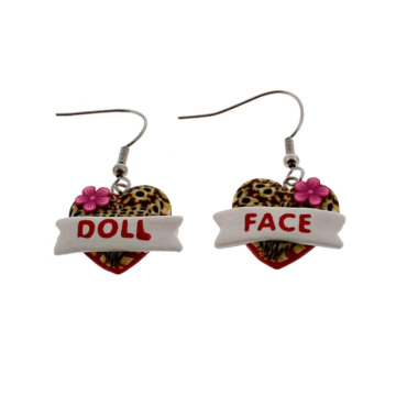 Leopard Heart Earrings by Doll Face