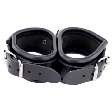 Double Leather BDSM Handcuffs