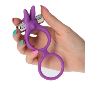 Vibrating Timeless Dual Cock Ring (Purple) - Toyz4Lovers - Rabbit Massager