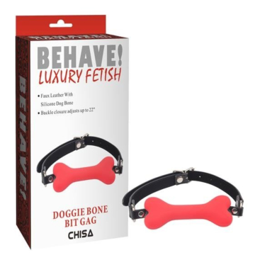 Behave! Doggie Bone Bit Gag (Red) - Chisa - BDSM Sex Toy