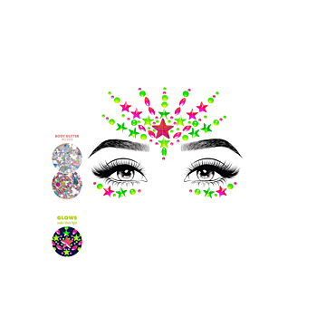 Vibe Neon Face Jewels Sticker