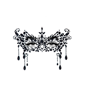 Masquerade Face Jewel Sticker - Black