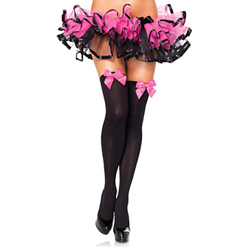 Feminine Pink Thigh Highs with Bow by Leg Avenue