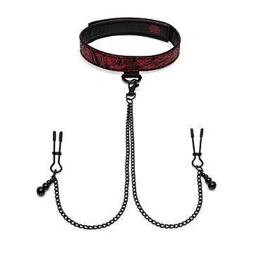 Sweet Anticipation Collar Nipple Clamps - Red