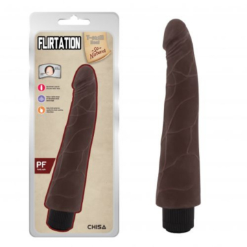 Flirtation Vibrating Realistic Dildo 24 cm (Brown) - Chisa