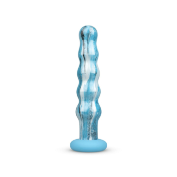 Ocean Flow Glass Dildo - Gildo - Penis with Stripes