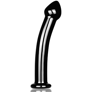 Glass Romance Curved Dildo Black - Lovetoy - Anal Dildo