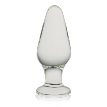 Glass Romance Classic Butt Plug Clear - Lovetoy - Transparent - Waterproof