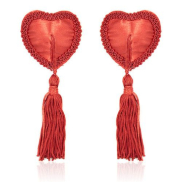 Heart Nipples Tassels RED
