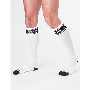 Barcode Berlin White Football Sock Top