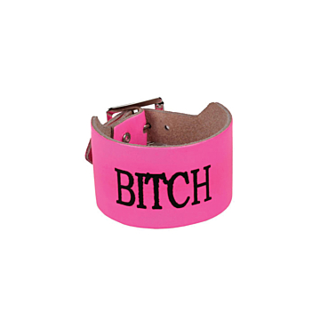 BULLET69 Pink Bitch Leather Wristband