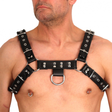 Real Leather Harness Black - Taille  XL