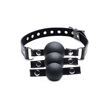 Interchangeable Silicone Ball Gag Set - Black