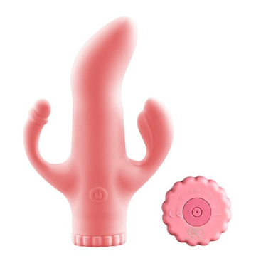 Tri-brator Silicone Rechargeable Rabbit Vibrator (Pink) - NMC