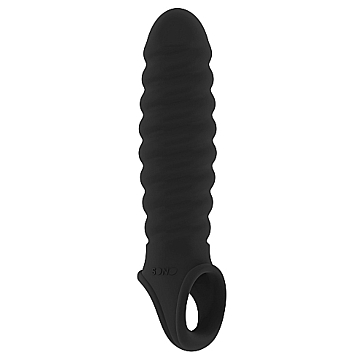 Sono Stretchy Ribbed Penis Extension (Black) - Shots Media - Cock Sleeve