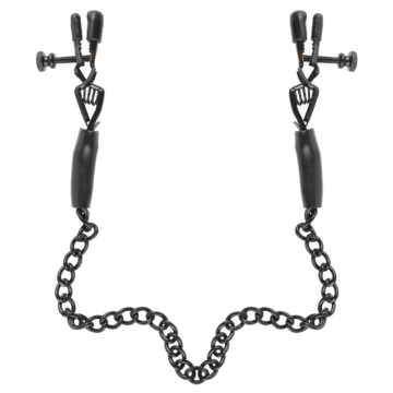 Fetish Fantasy Adjustable Nipple Chain Clamps Black OS