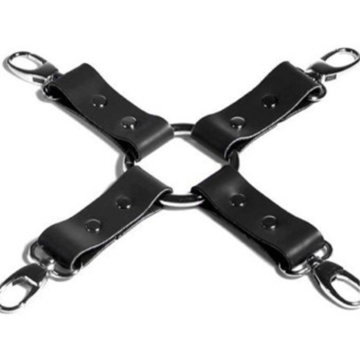 Vegan Leather Bondage Cross with Rings