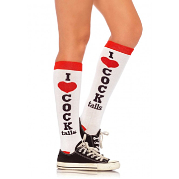 White Cocktails Knee Socks by Leg Avenue