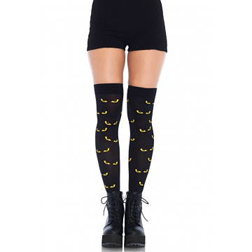 Spooky eyes printed thigh high