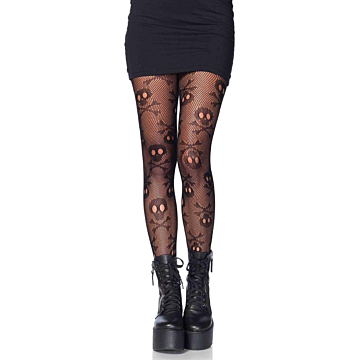 Leg Avenue Black Skull Pantyhose