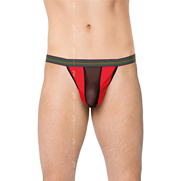 SoftLine Men's Semi-Transparent Thong - Red