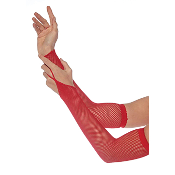 Fishnet arm warmers Red one size