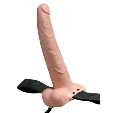 Fetish Fantasy 9" Hollow Rechargeable Strap-on with Balls