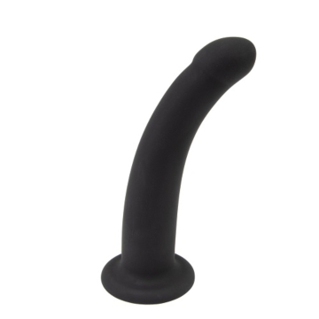 Loving Joy Curved Silicone Dildo with Suction Cup 13 cm - Black -
