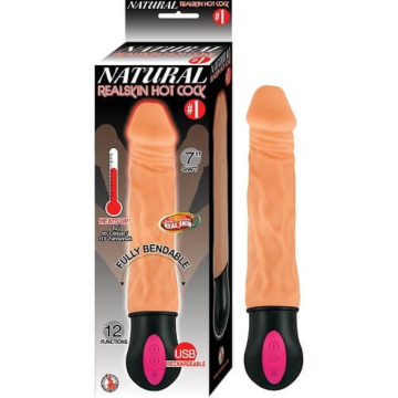 Realistic Warming and Vibrating Dildo 25 cm - Flesh - Waterproof