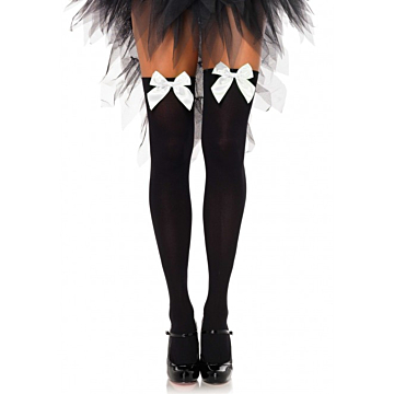 Leg Avenue White Thigh-Highs with Bow