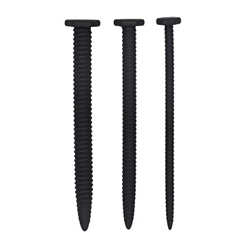 Silicone Screw Plug Set - Urethral Sounding - Black