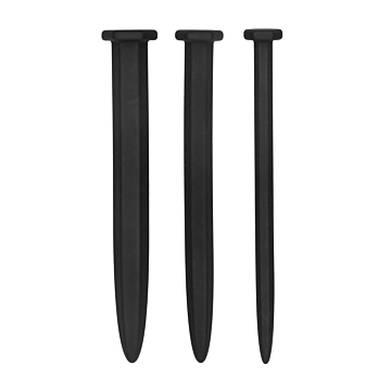 Silicone Rugged Nail Plug Set - Urethral Sounding - Black