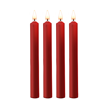 Teasing Wax Candles Large - Parafin - 4-pack - Red