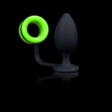 Ouch! Butt Plug with Cock Ring - Glow in the Dark